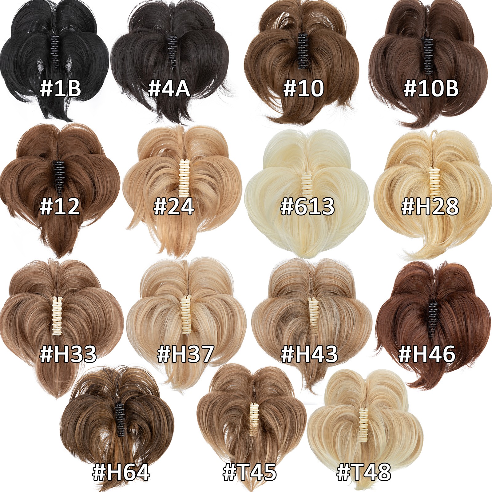 Natural Messy Bun Hairpiece Ponytail Scrunchie Updo Claw Clip in Hair Extensions