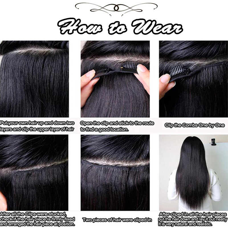 ✿ US Full Head Clip in Remy Human Hair Extensions ✿ 15-26 inch ON SALE MX173