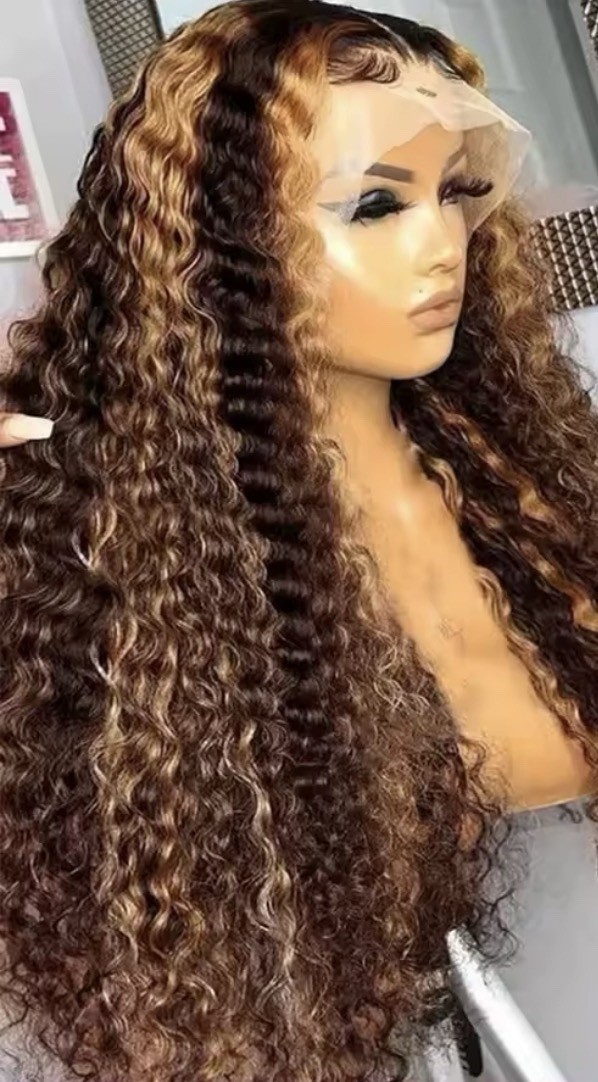 Brown Deep Wave Lace Frontal Wig 250% Density 13×4 HD Lace Front Wigs Human Hair