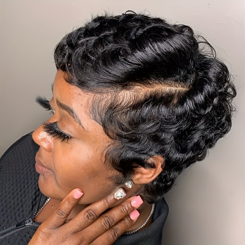 Short Pixie Cut Wig Human Hair For Women 250% Density Glueless Easy Wear 6 Inch