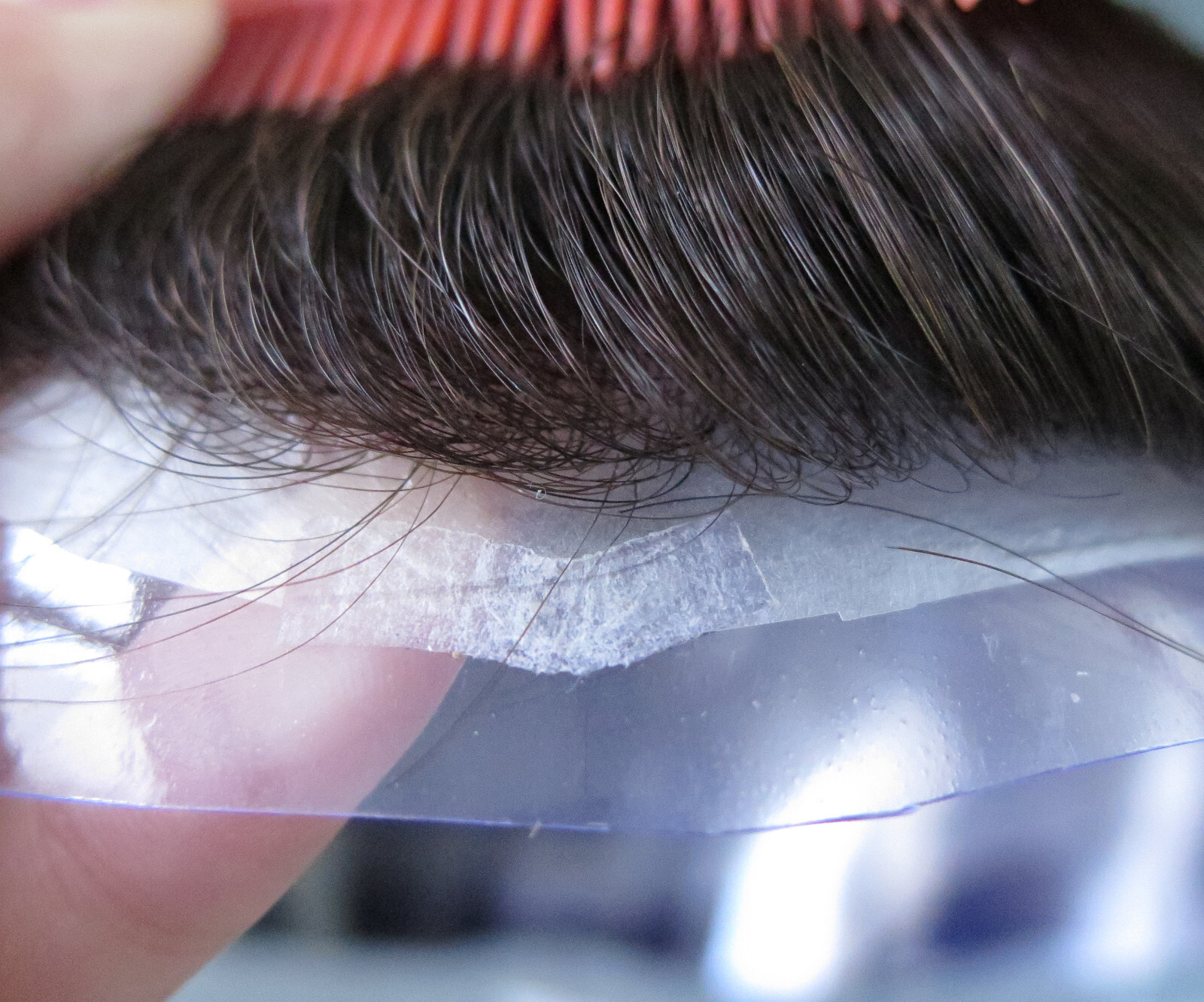 Mens 0.05mm Thin Skin Toupee Hair Replacement System Hairpieces Human Hair #1B