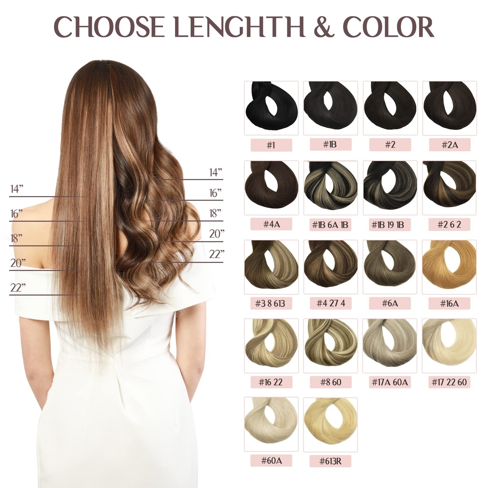 Maxita Seamless Clip In Hair Extensions Human Hair 7Pcs 110G 14 Inch Dirty
