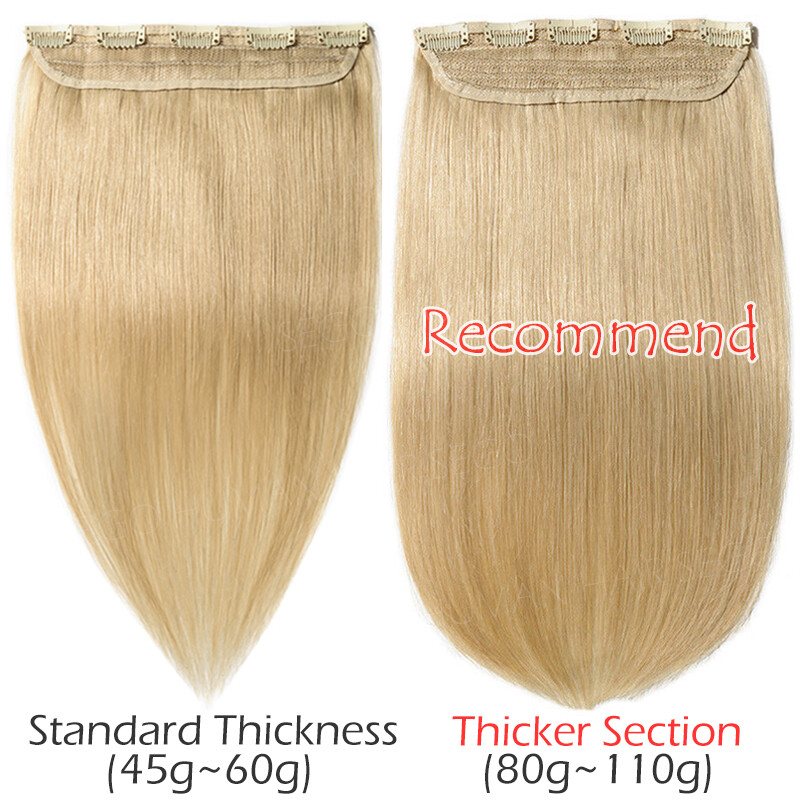 One Piece 100% Real Remy Clip In Human Hair Extensions 3/4Full Head Any Color US
