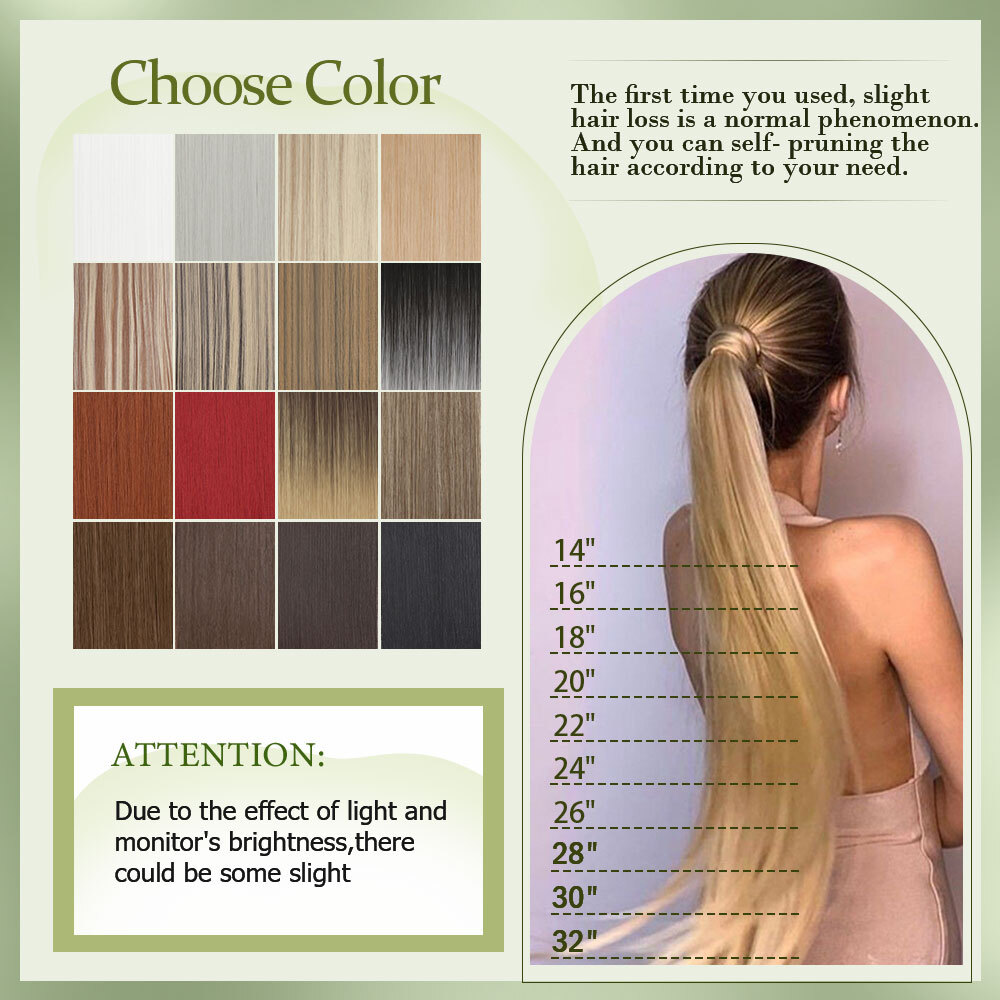 Long/Short Wrap Around Ponytail 100% Natural Clip in Pony Tail Hair Extensions