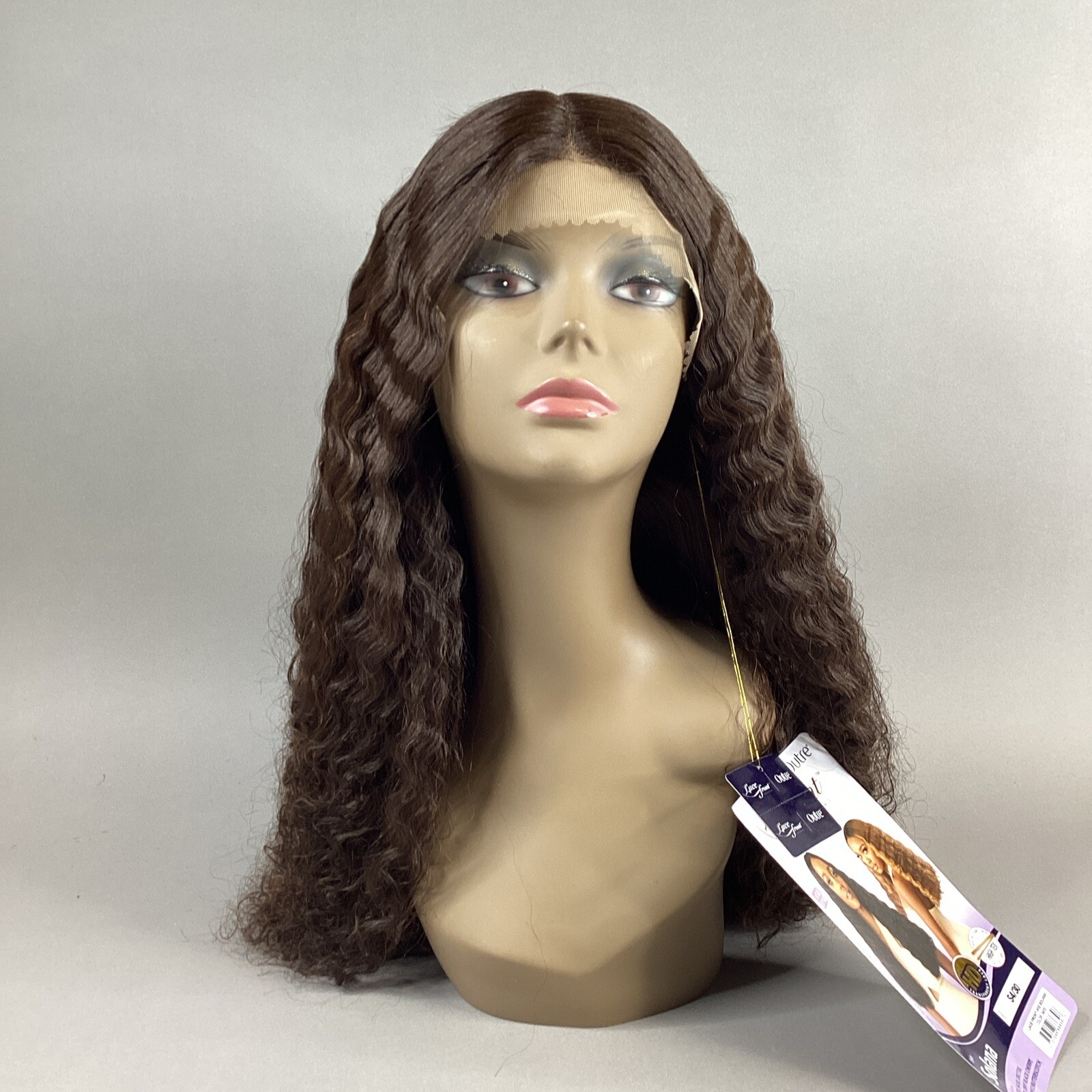 Solana Long Wavy #S4/30 Dark Brown Honey Brown Synthetic Lace Front Wig