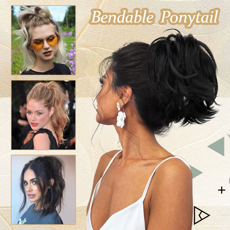 Hair Extensions Ponytail Clip In Natural Claw On Bendable Pony Tail Hair Pieces