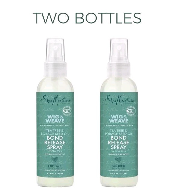x2 Shea Moisture Wig & Weave Bond Release Spray Tea Tree Borage Seed Oil Aloe