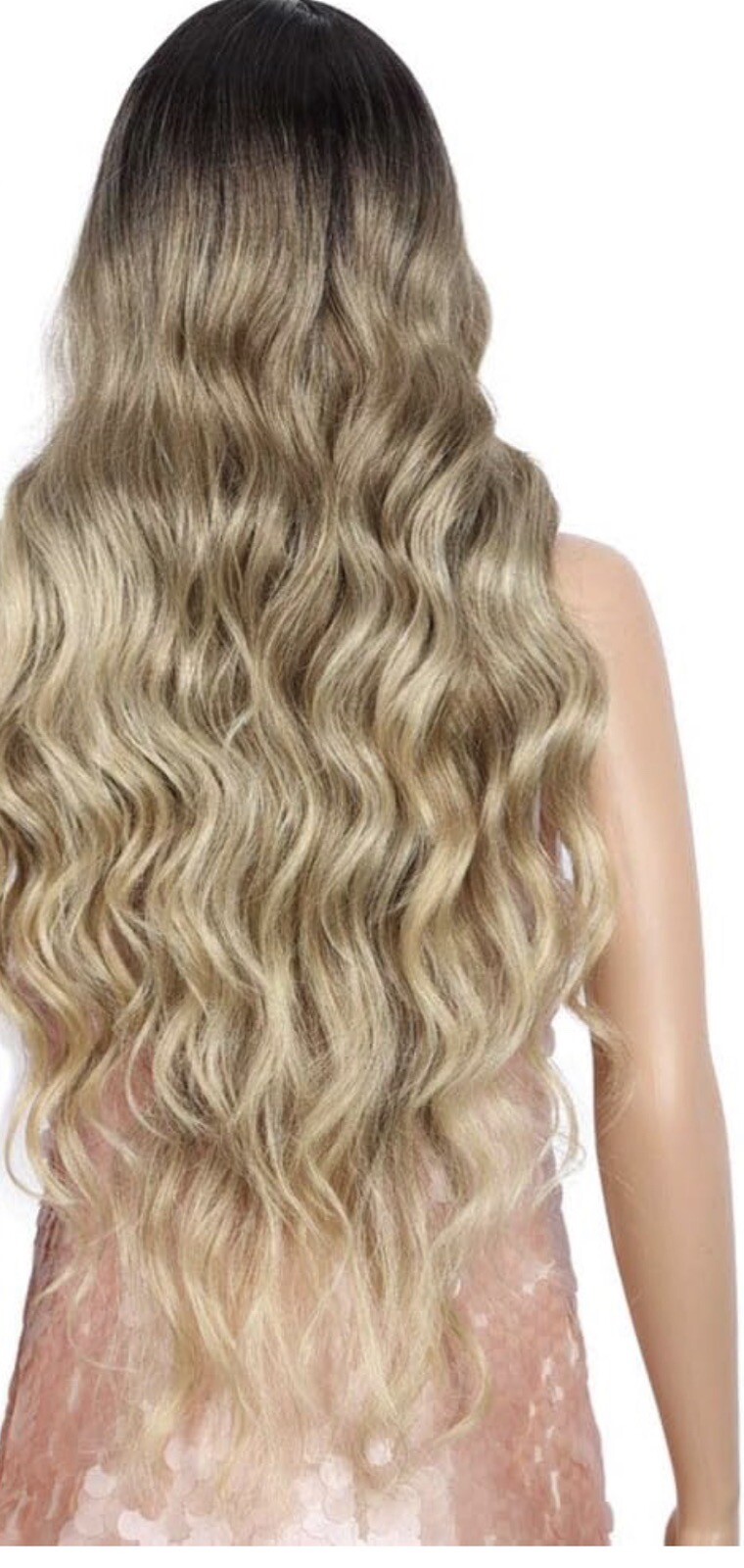 Ombre Wig 30 Inches Swiss Lace Blonde Ombré Dark Roots New Tags Heated To 350