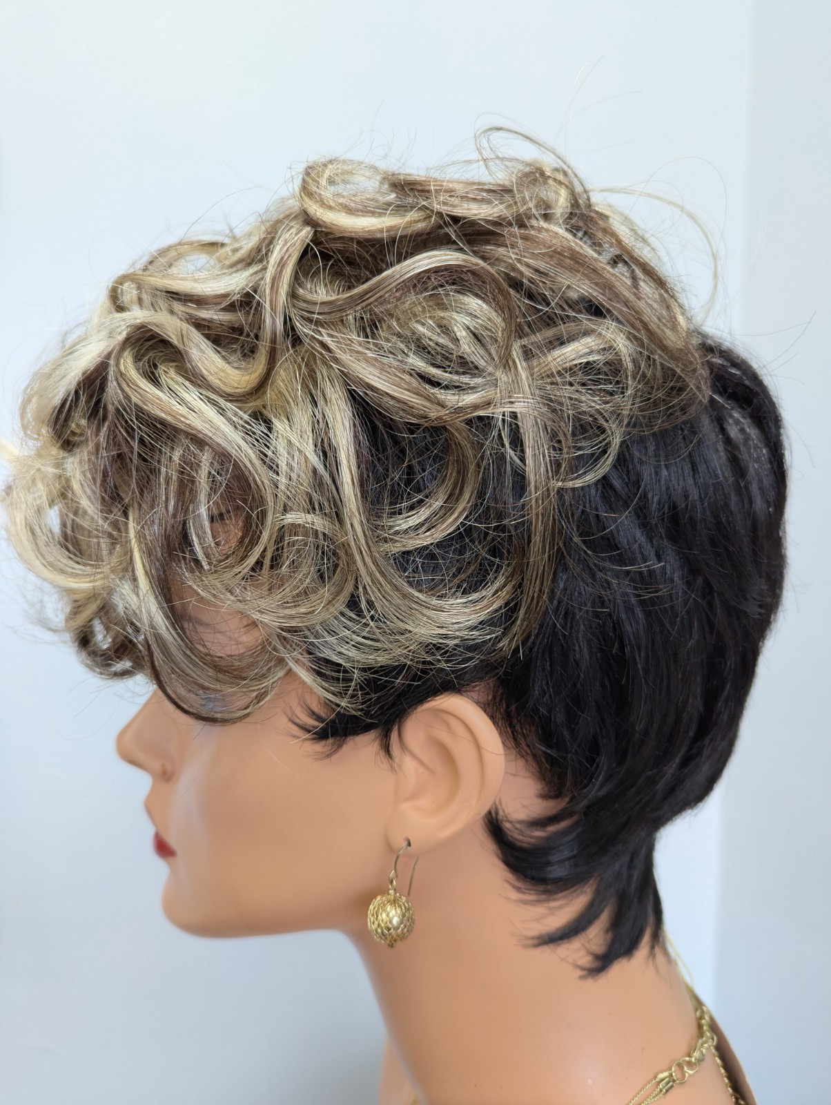 Synthetic Pull Through Topper Wiglet Snap In Golden Brown/ Blonde 8/26