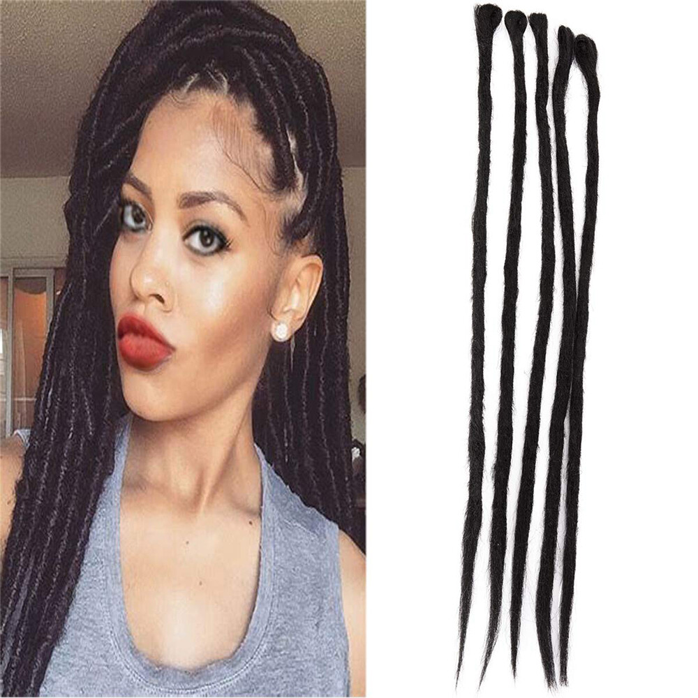 100% Natural 20″ Crochet Braids Sew in Locs Dreads Reggae Hip-Hop Hair Extension