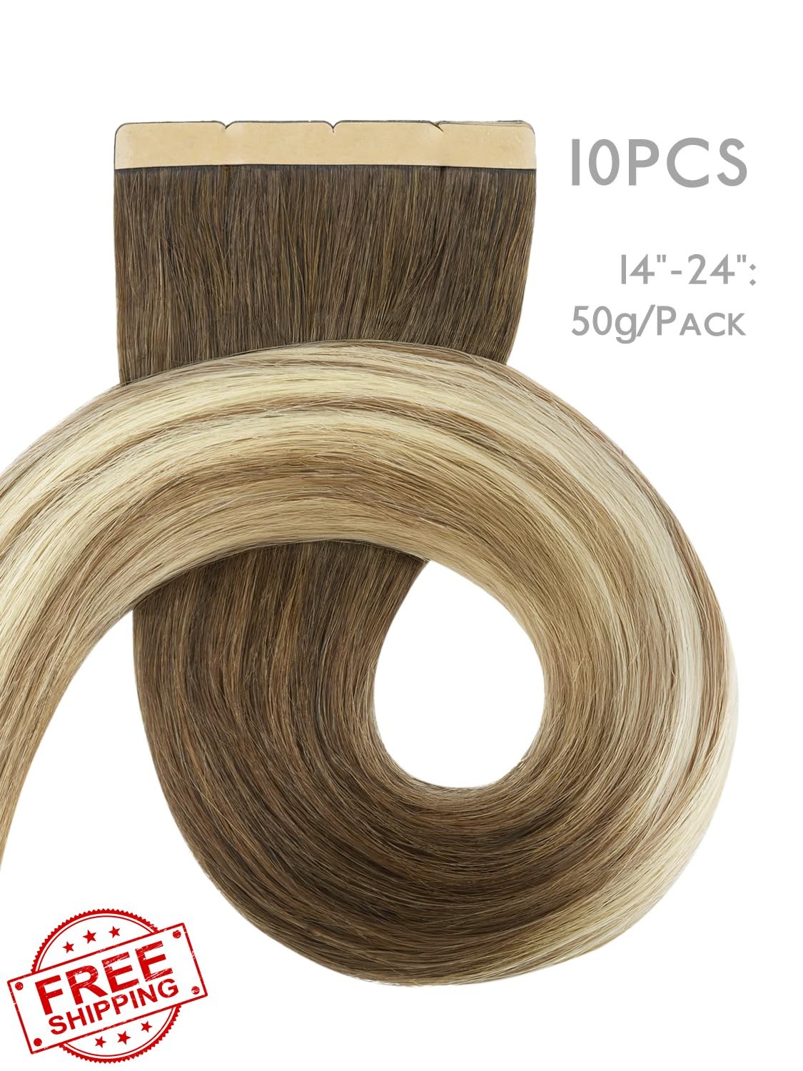 Wennalife 8cm 14″ Ombre Walnut Ash Blonde Tape In