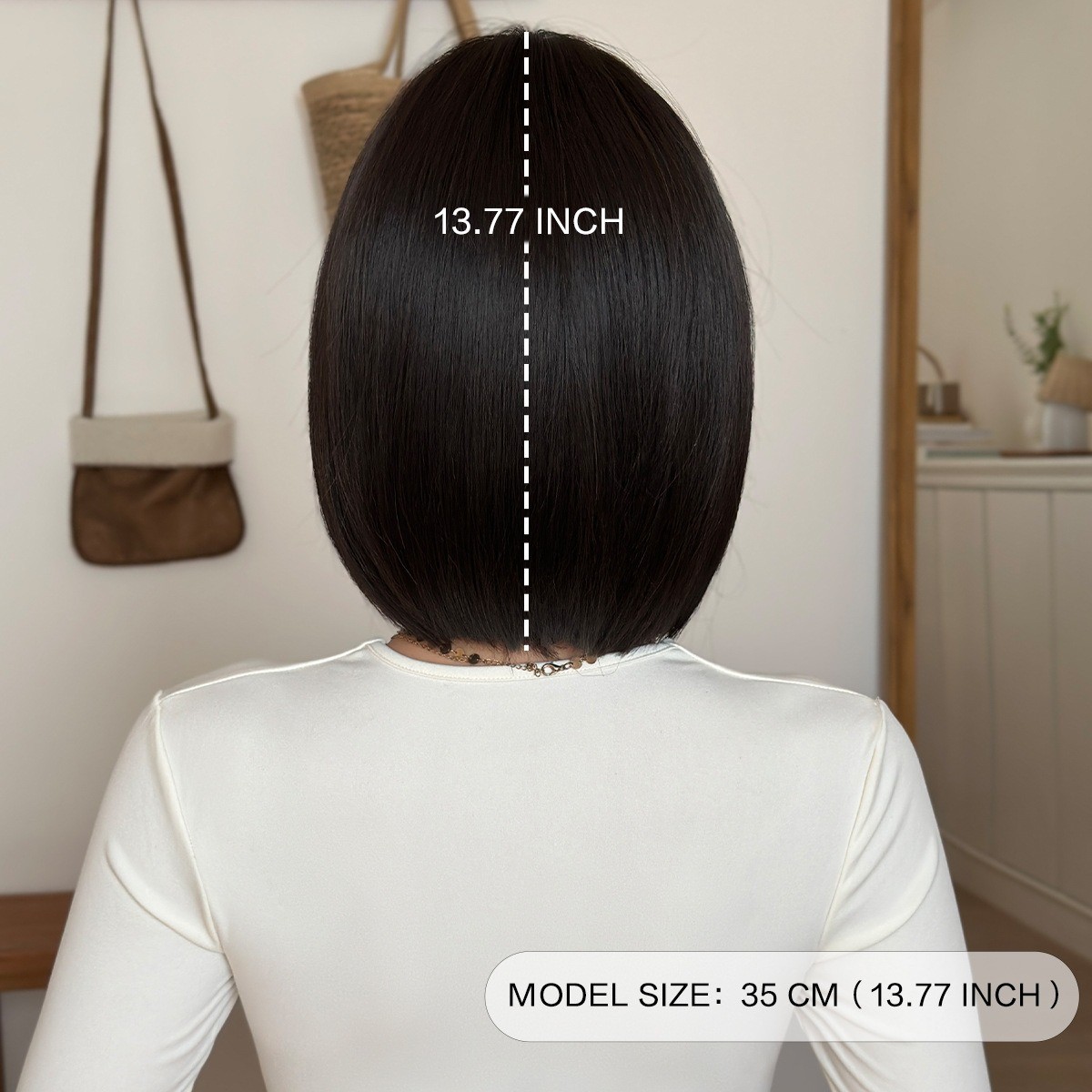 Black short hair wig with full head cover and pompadour hairstyle