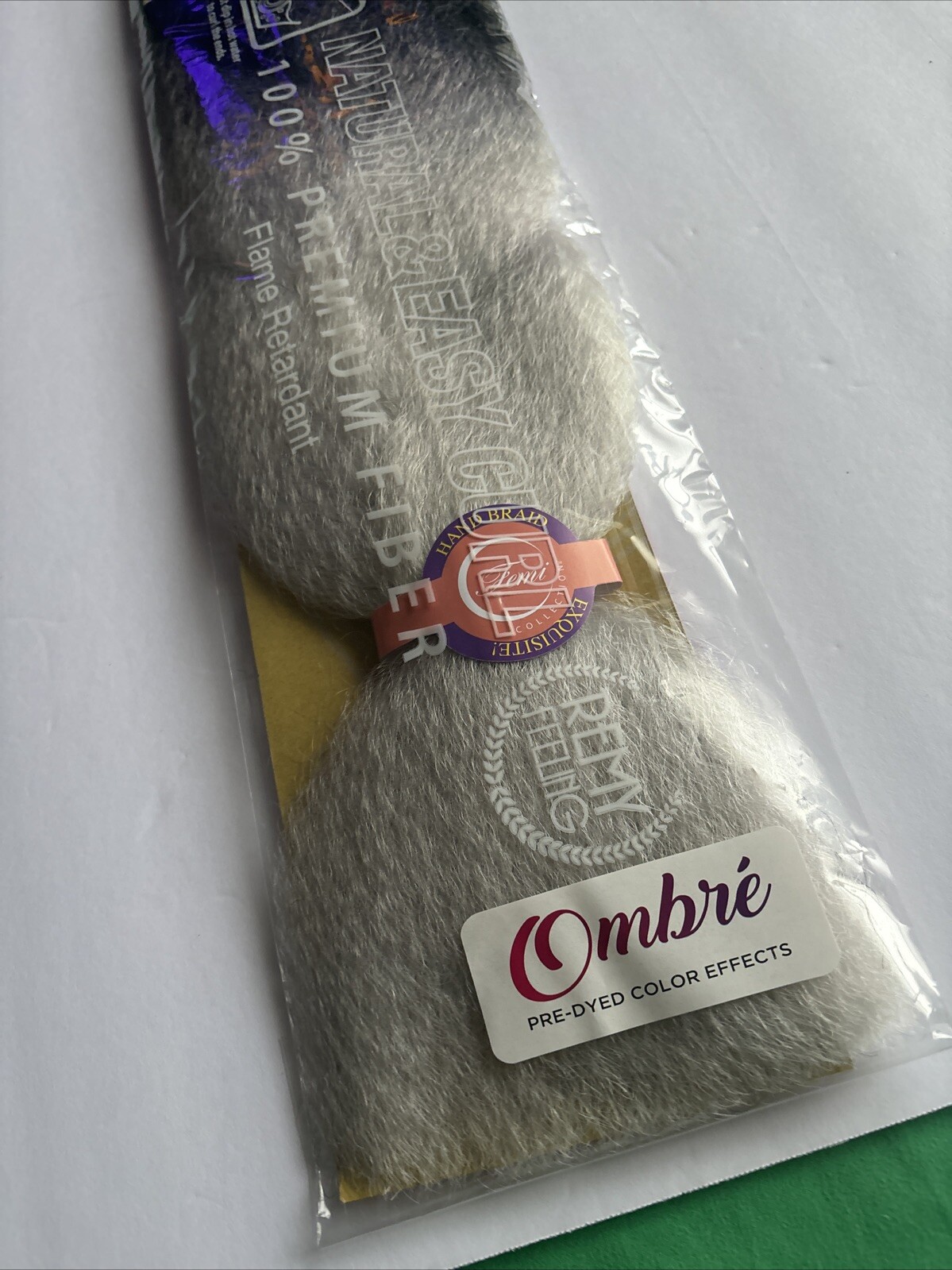 jumbo braid premium soft hair. Remy Feeling Blue Colored Ombré TT1B/silver