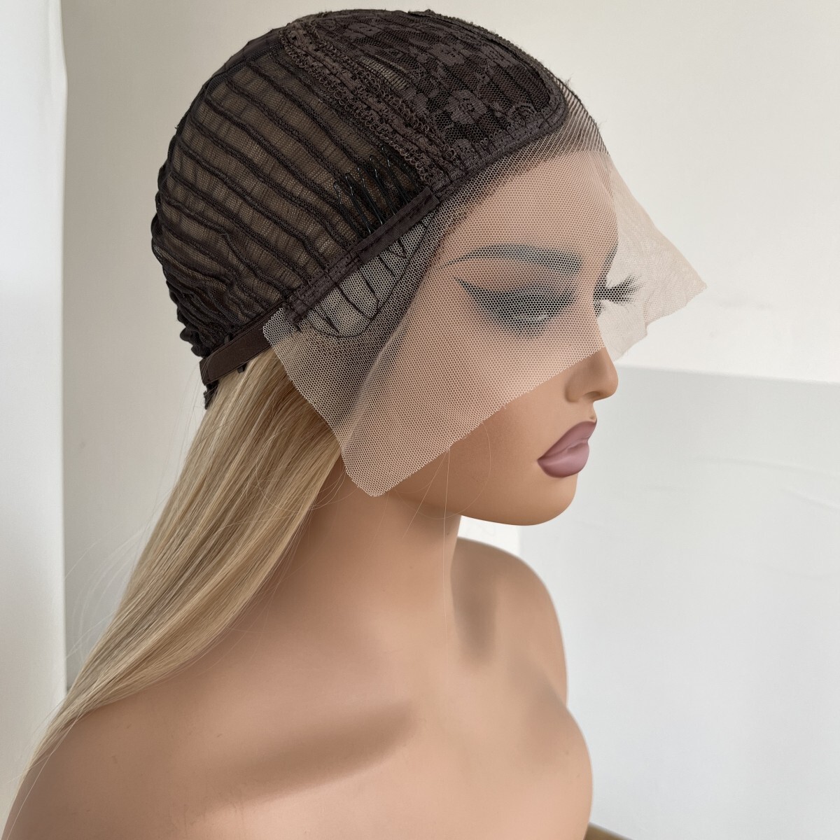 Heat Resistant Hair Soft HD T Lace Front Wig Long Straight Natural Brown Blonde