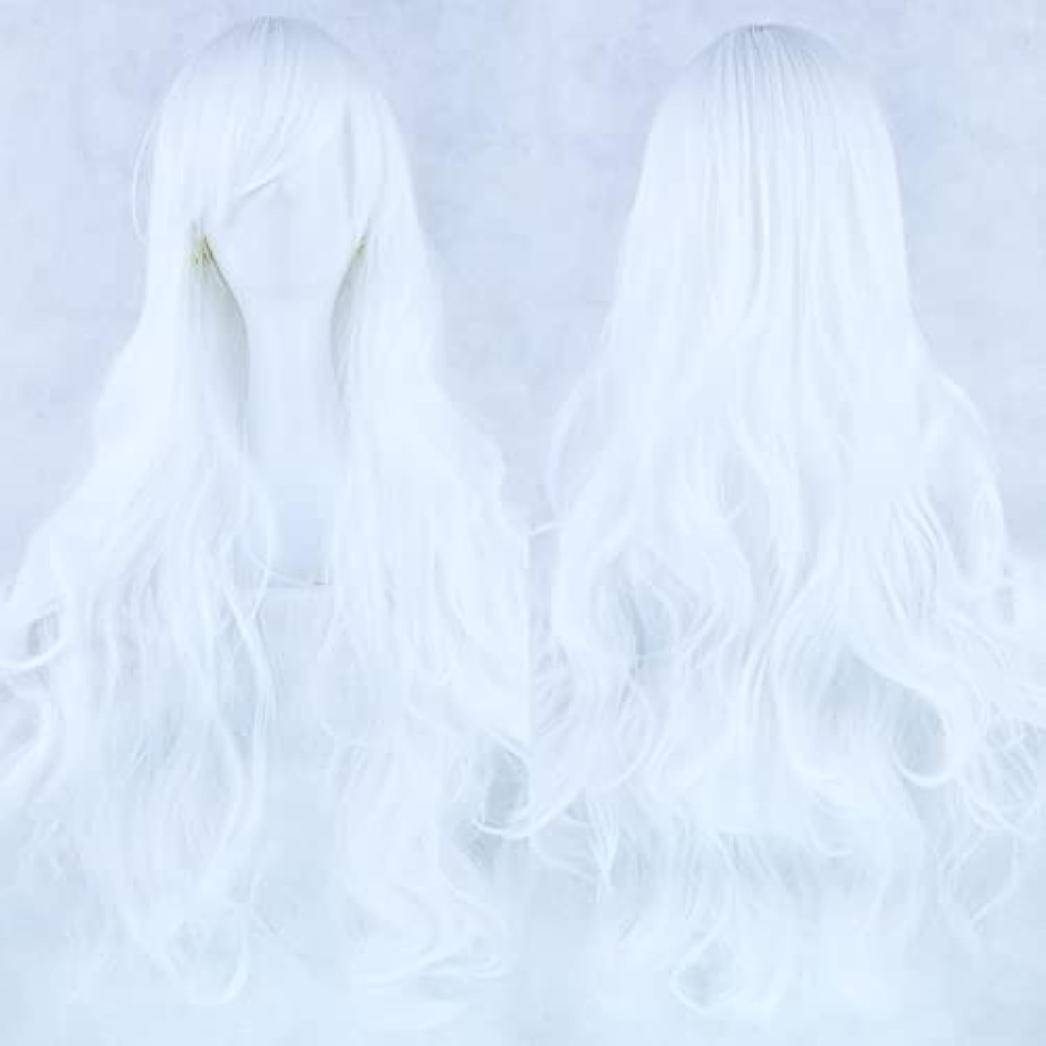 80cm Long Curly Natural Hair Cosplay Wig with Bangs Colorful Halloween Costum…