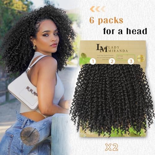 Pure Color Afro kinky Curly Braiding Hair Extensions Jerry 10 Inch-3 Packs 1B