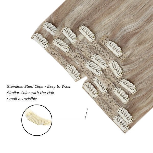 Sunny Hair CLIP-IN 22″ Dark Gold to Light Blonde Human Hair Extensions CP NORDIC