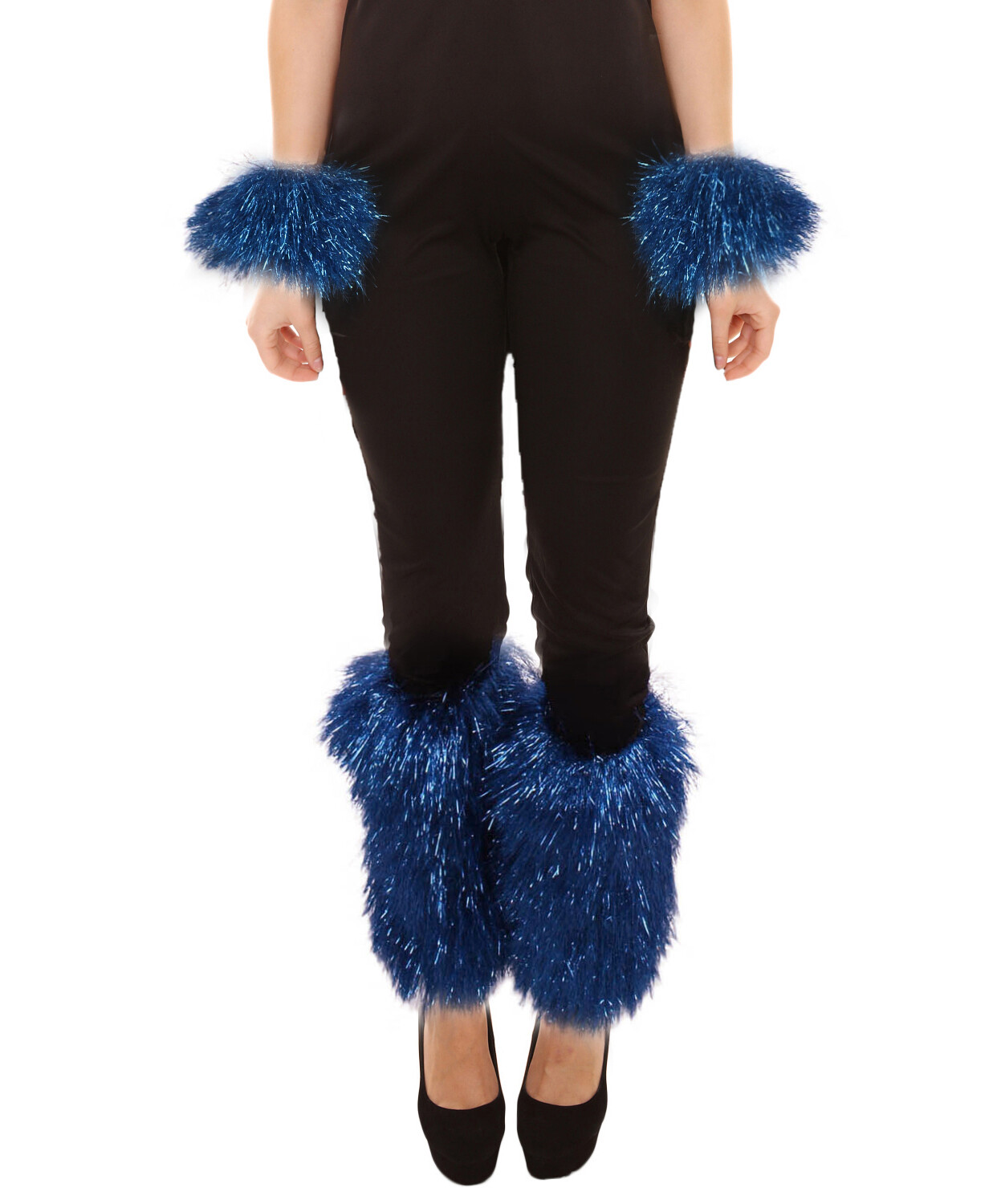 Adult Unisex Party Multicolor Tinsel Leg Warmer and Cuffs Set, HA-020+HA-021