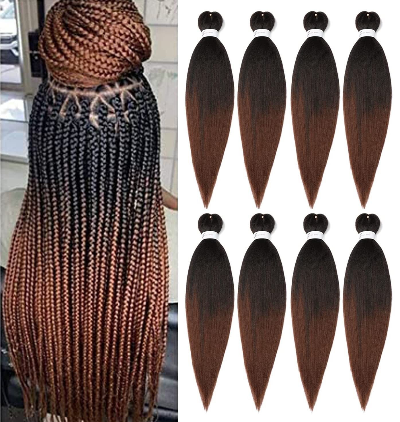Hot Water Setting Braiding Hair 24in 8 Packs Yaki Texture