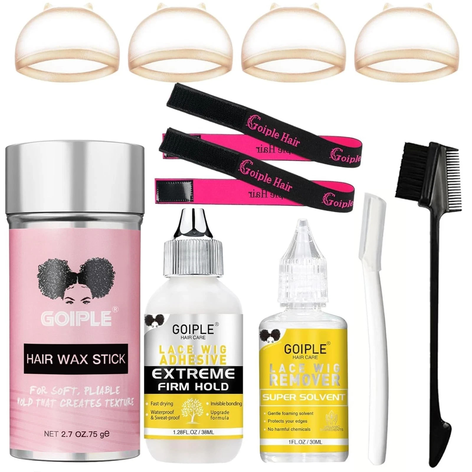 Lace Wig Glue Kit Lace Front Glue Kit for Wigs, Strong Hold Adhesive for Wigs an