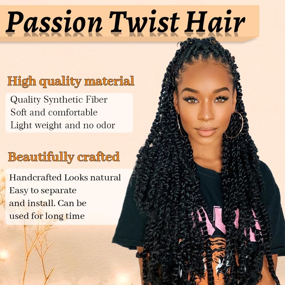 ShowCoco 36″ 8Pks Ombre Brown Water Wave Passion Twist Crochet Hair