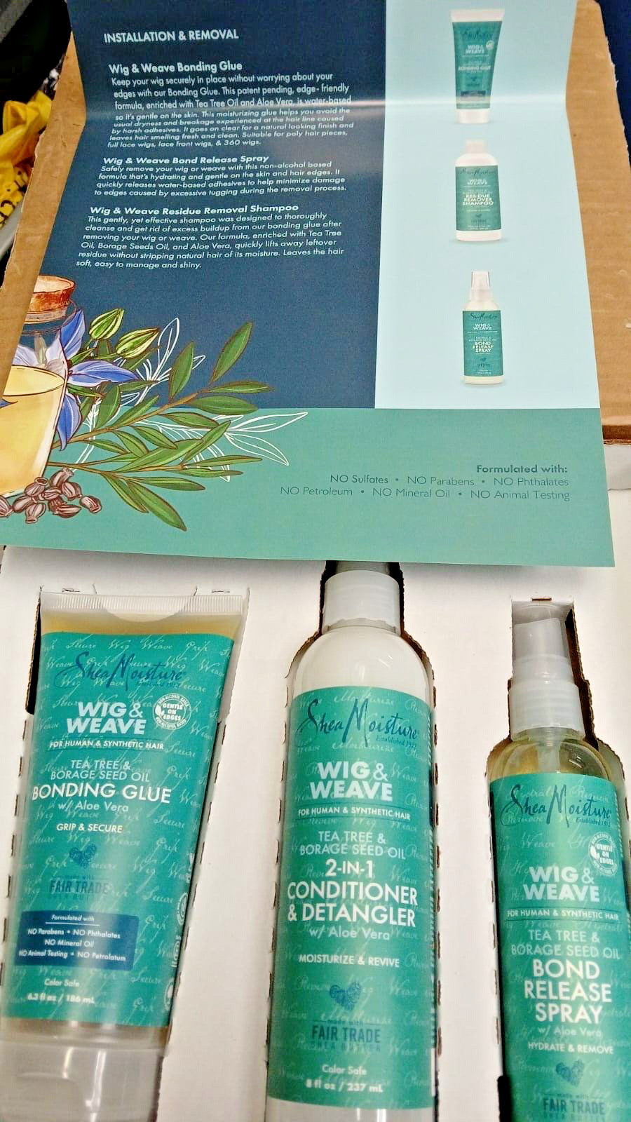 Shea Moisture Conditioner and Detangler, Bond Release Spray, Bonding Glue