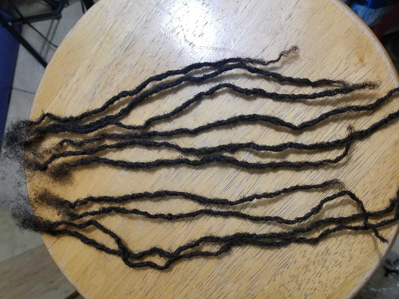 100% Human Hair Locks handmade 10 dreadlocks up 24” small off black 4 mm wide