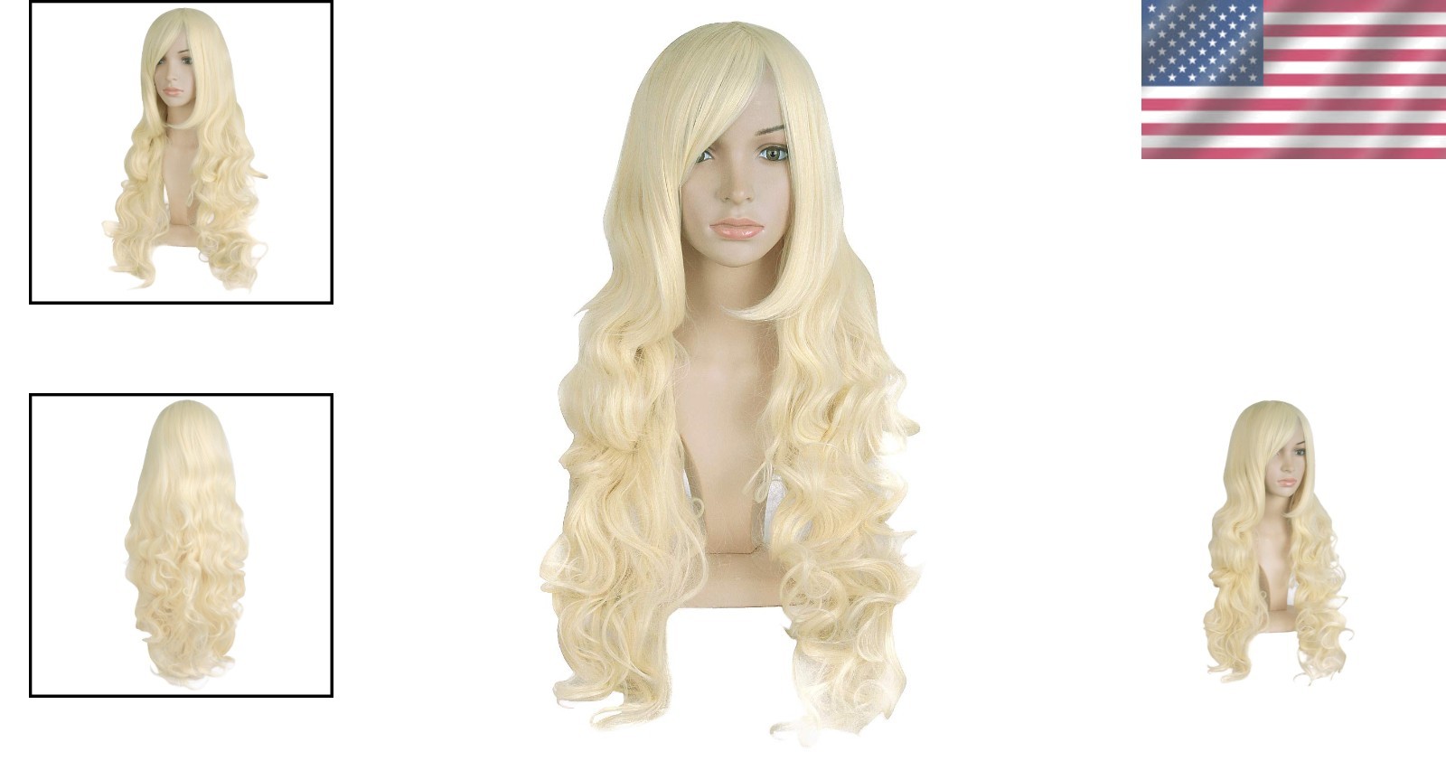 Dramatic 32″ Light Blonde Cosplay Wig with Spiral Curls for Anime Characters