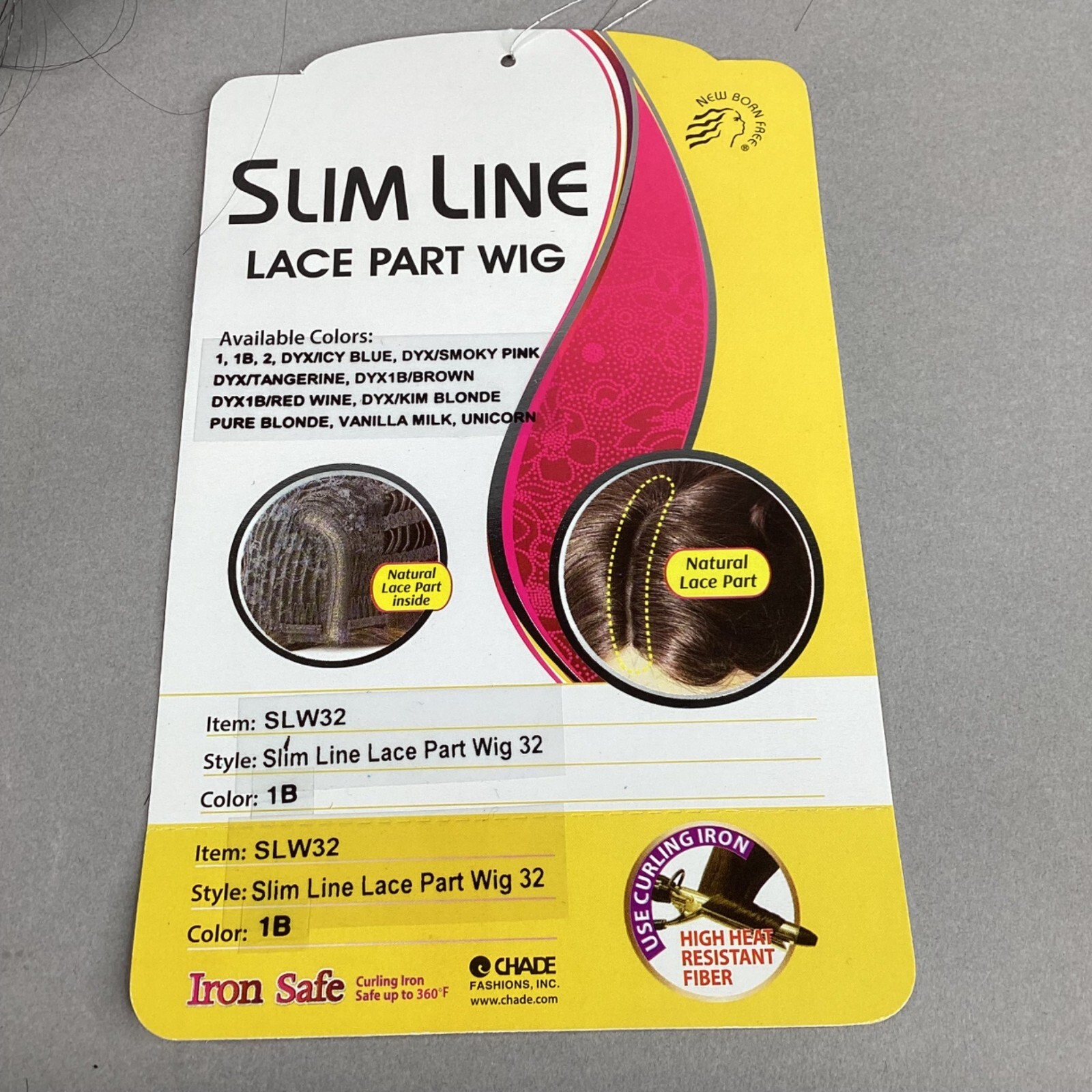 Slim Line SLW32 Wig #1B Off Black Lace Part Heat Safe Synthetic Classic Cap