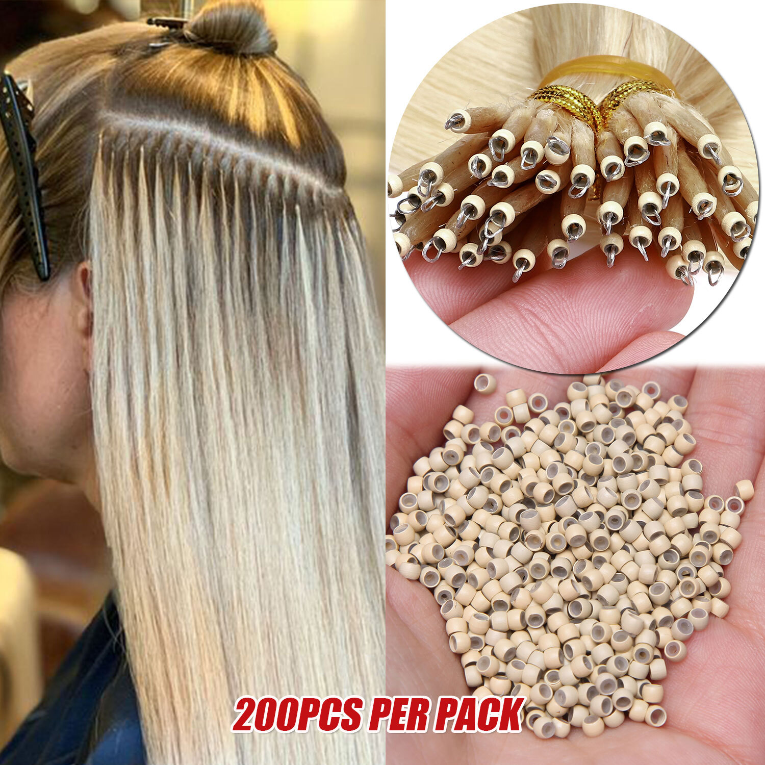 MY-LADY Nano Ring Hair Extensions Nano Beads Silicone Mini Micro Loop Rings 3mm