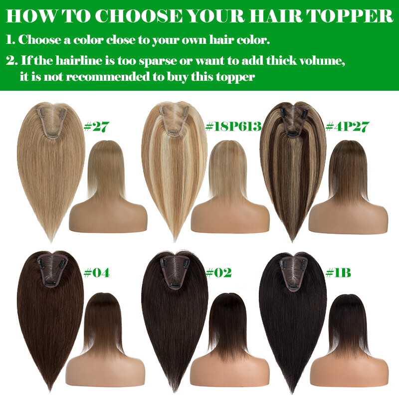 Free Part Clip In 100% Remy Human Hair Piece Top Topper Hand-Tied Lace Hairpiece