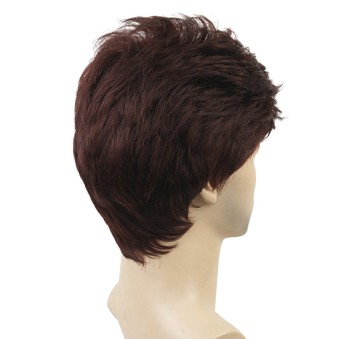 Mens Natural Short Straight Wigs Real Male Full Hair Wig Party Cosplay Toupee