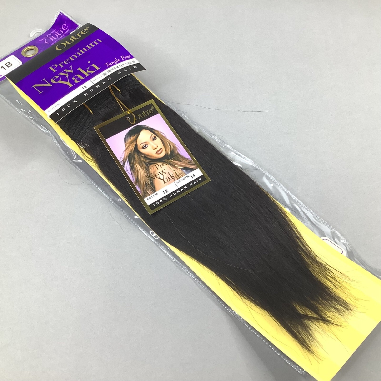 New Yaki #1B Off Black 10” Straight 100% Human Hair Extensions