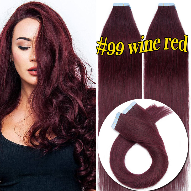 CLEARANCE Tape in Russian/Indian Human Remy Hair Extensions Invisible Skin Weft
