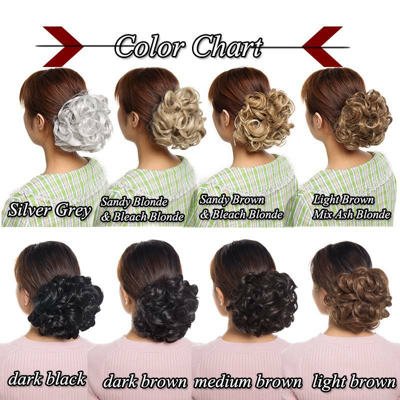 100% Thick Natural Updo Claw Clip in Messy Bun Hair Piece Extension Comb Wedding