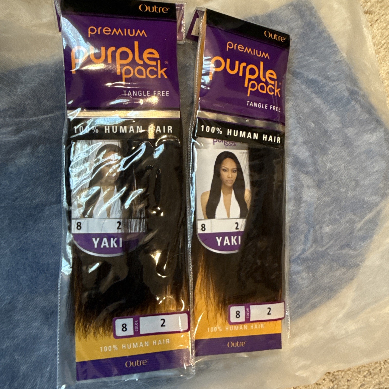 Outre Premium Purple Pack Yaki 100% Human Hair 8″