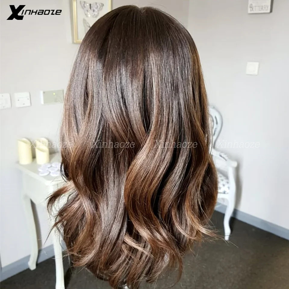 100% Virgin Human Hair, 180% Density Soft Dark Brown Body Wave 5×5 Silk Base