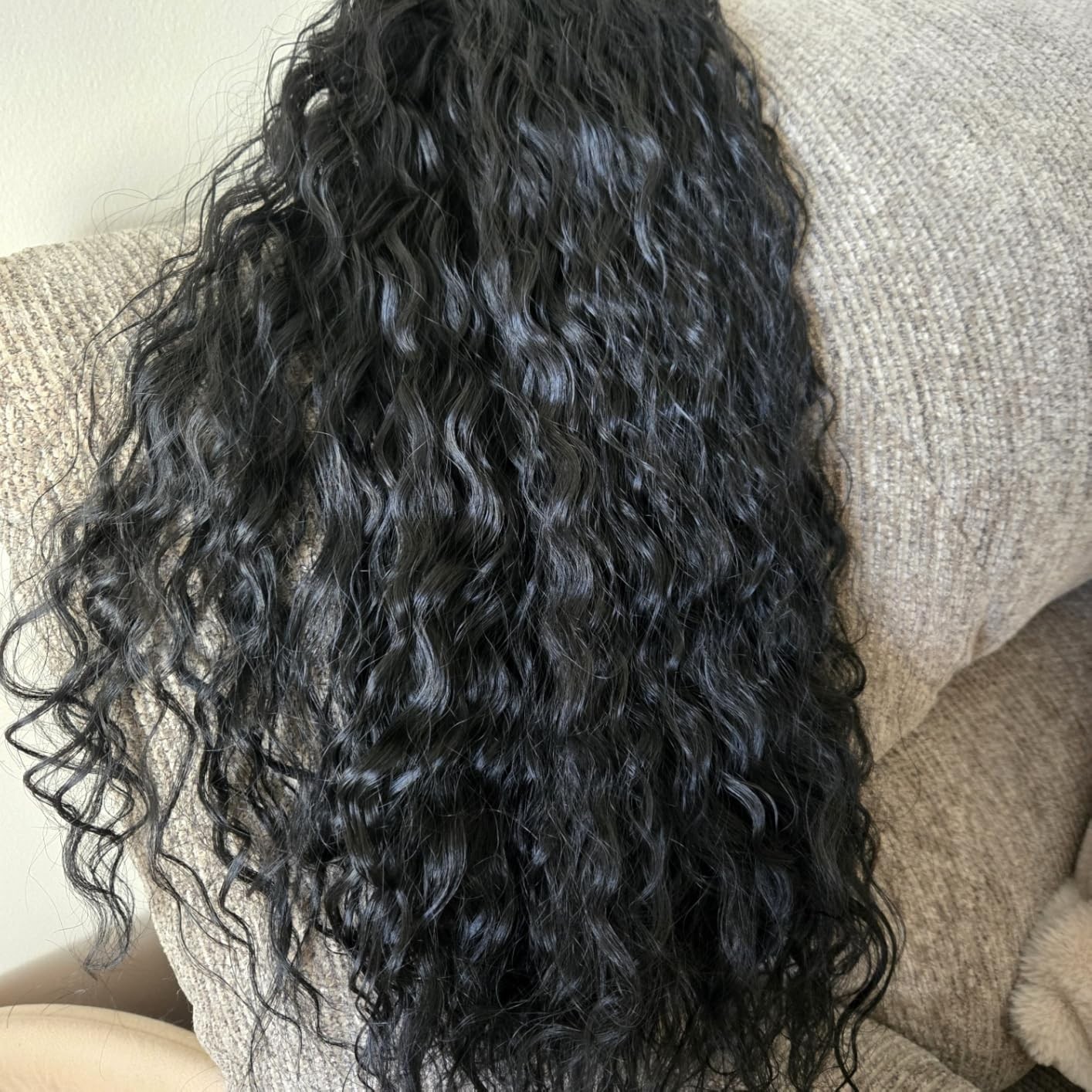 Snap-Clip on Wavy Hair Extensions 24″ Lace Weft 9 Pieces Soft and Natural New