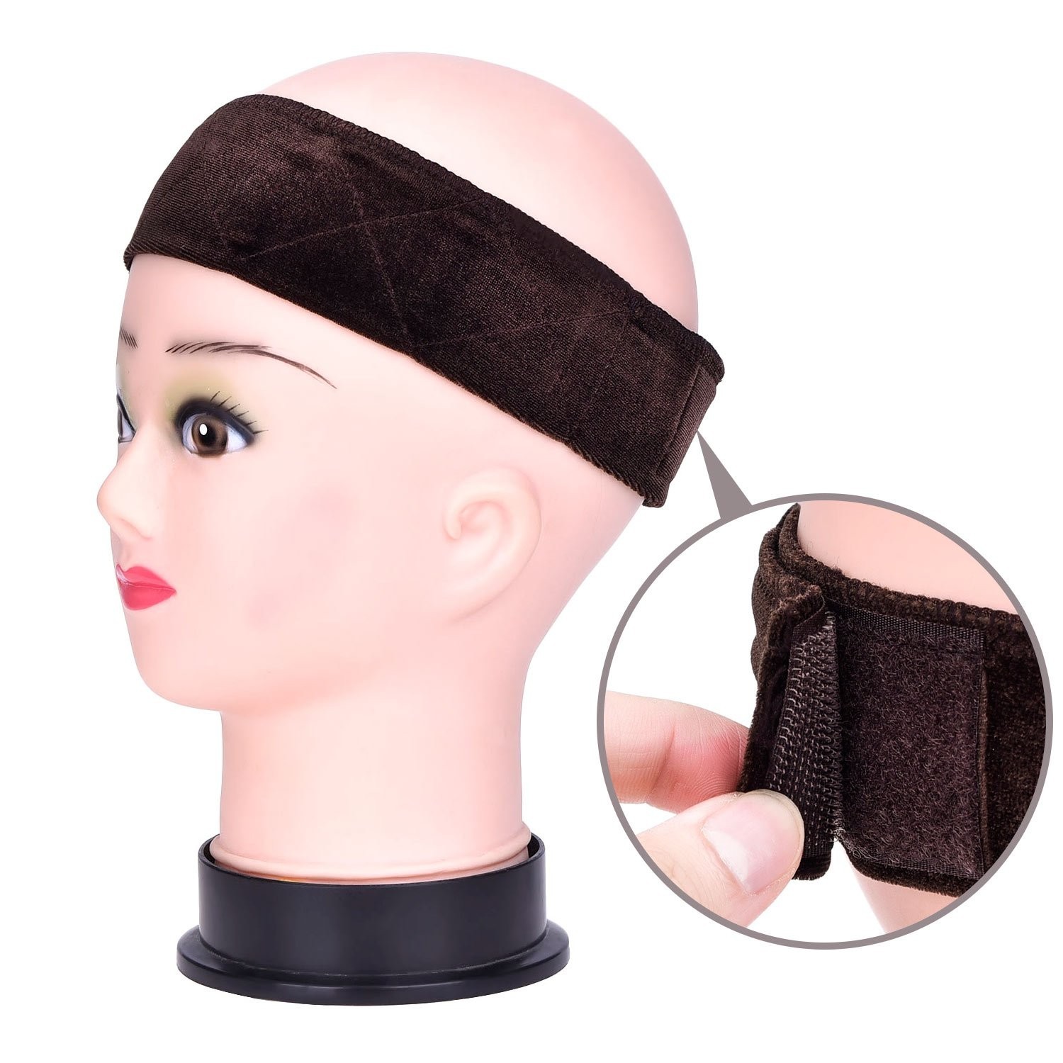 Soft Velvet Wig Bands Set – Adjustable Head Wraps for Secure and Stylish Wear
