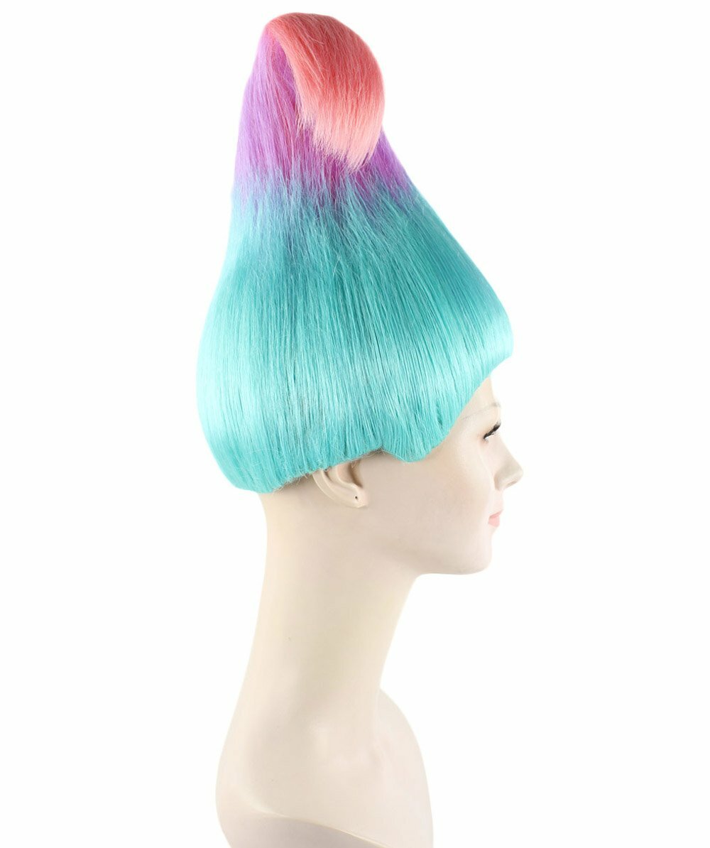 Pink Purple Green Gradients Straight Wig for Cosplay Troll Multi-Color ,HW-281A