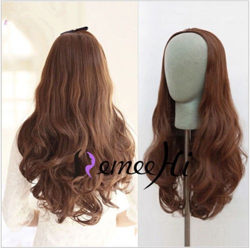3/4 Half Wig 100% Real human hair Body wave human hair machine cap half wigs