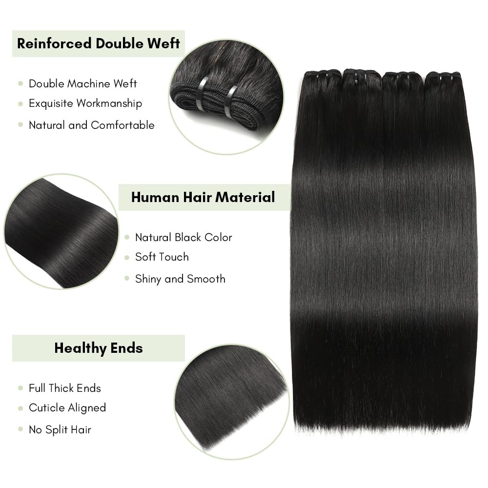 Ficony Human Hair Bundles 10 12 14 16 Inch Bundles Human Hair 100 Unprocessed