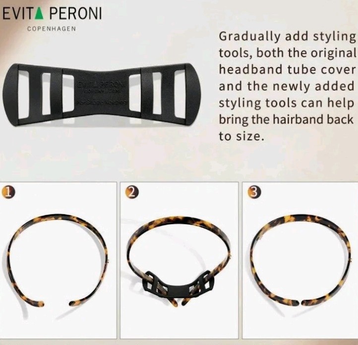 Evita Peroni Caroline U-Shaped Acetate Headband Dark Brown Women’s New In Box