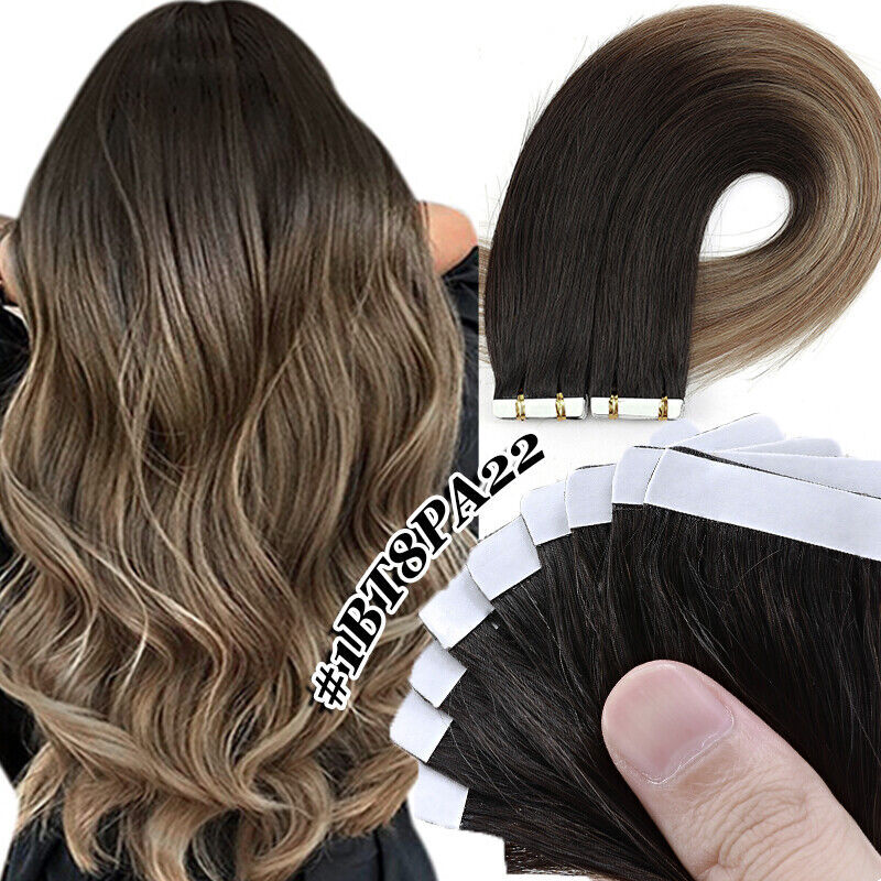 CLEARANCE Tape In Remy Human Hair Extentions Full Head Thick 150gr 100PCS Salon