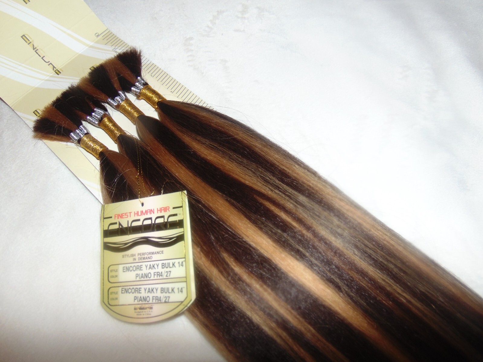 Janet Collection 100% Human Hair Encore Yaki Bulk 14″( 4PCS) Color Piano FR4/27