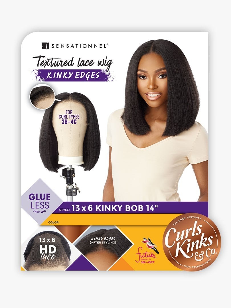 Sensationnel Kinky Edges Glueless HD Lace Wig -13 x 6 Kinky Bob 14″