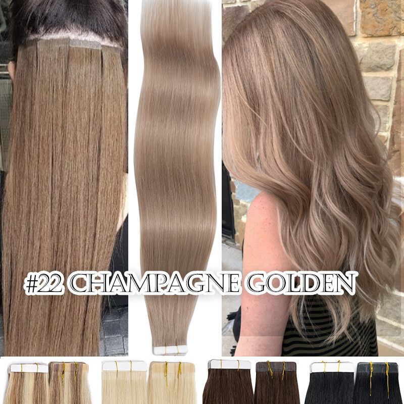Thick Tape In Indian Remy Real Human Hair Extensions Skin Weft 40PCS Full Head