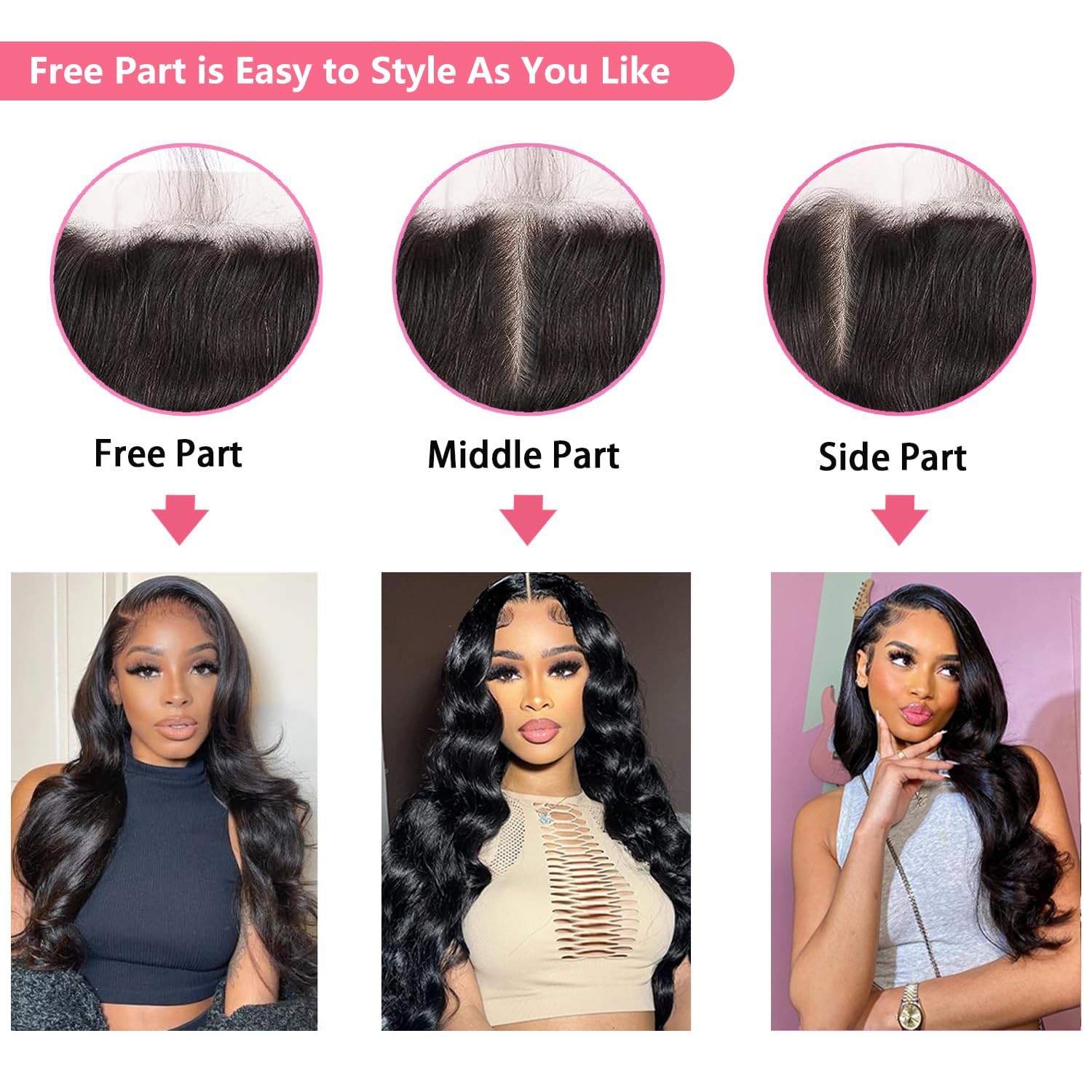 4×4 Lace Closure Human Hair Body Wave Transparent Lace Closure Free Part 100%…