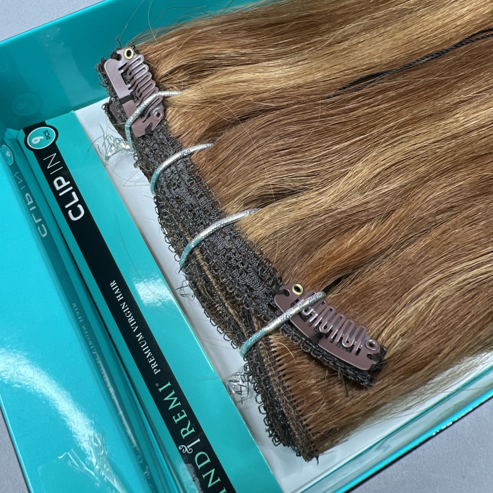 Indi Remi 9 Pc 14” Clip-in #27/30 Honey Blonde & Brown Straight Virgin Remi Hair