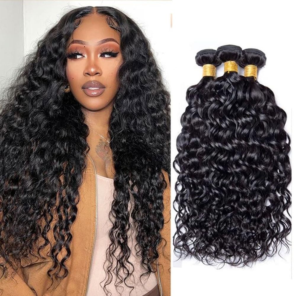 Unilo 14 16 18 Inch Water Wave Bundles Human Hair 100 Unprocessed Curly